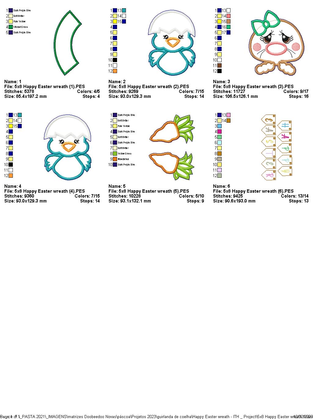 Happy Easter Wreath - ITH Project - Machine Embroidery Design