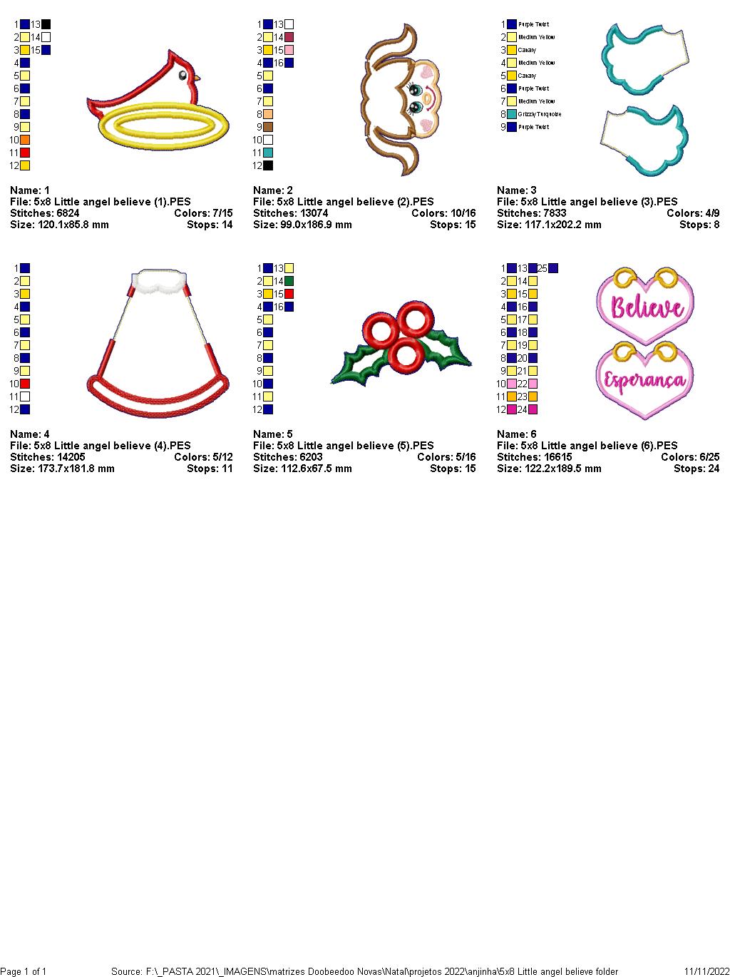 Little Angel Believe Ornament - ITH Project - Machine Embroidery Design