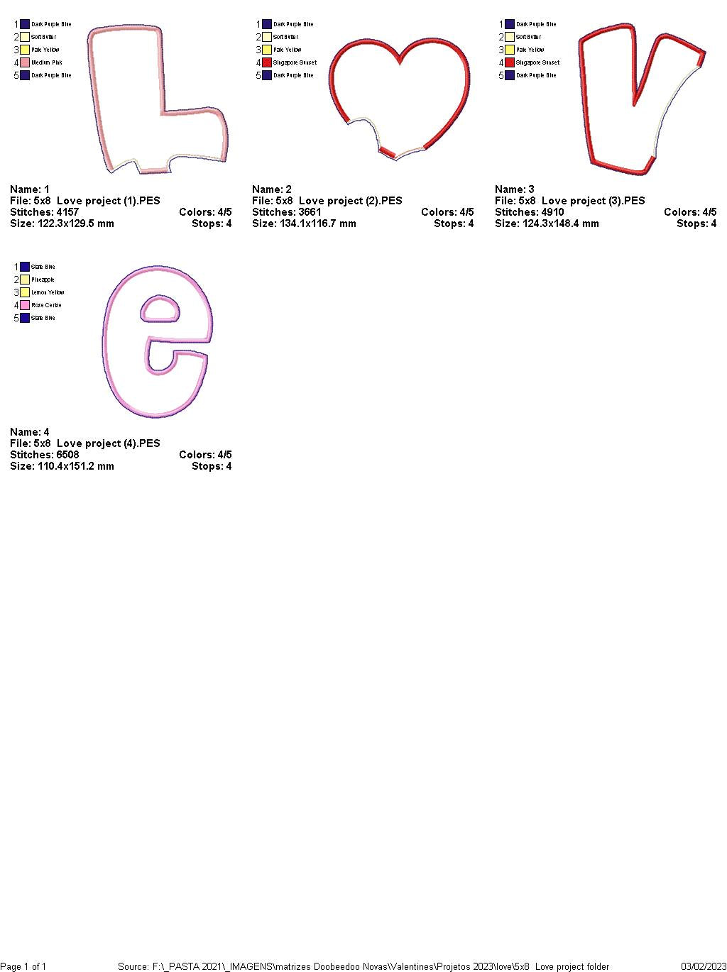 Love - ITH Project - Machine Embroidery Design