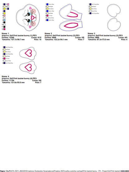 Rabbit Girl Easter Ornament - ITH Project - Machine Embroidery Design