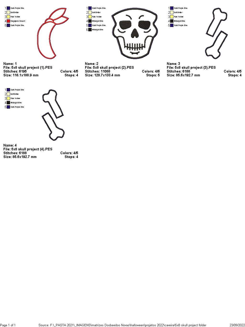 Pirate Skull - ITH Project - Machine Embroidery Design