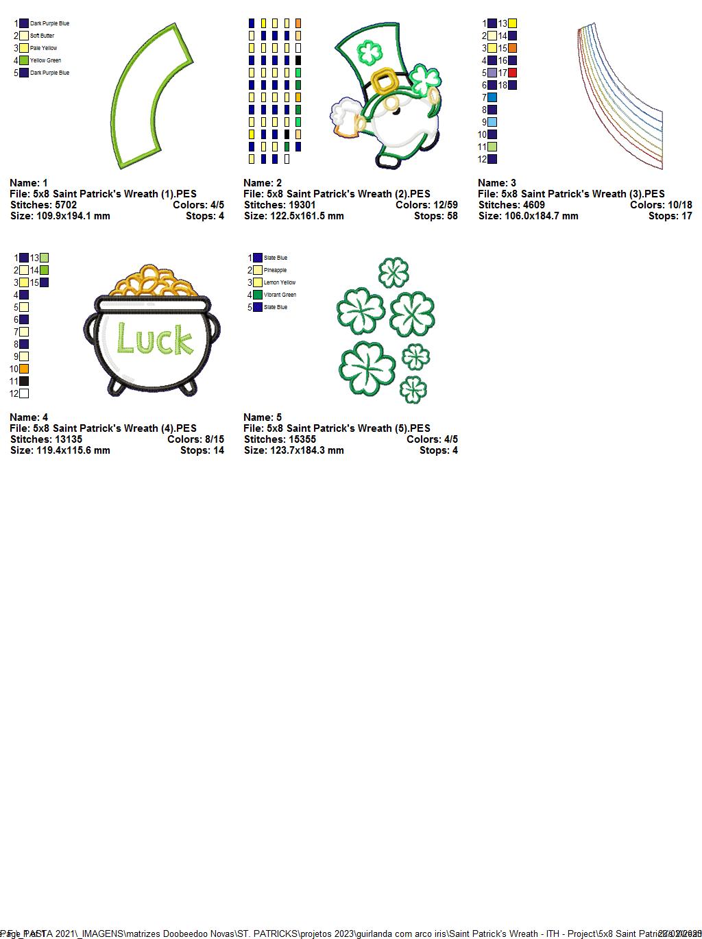 Saint Patrick's Wreath - ITH Project - Machine Embroidery Design