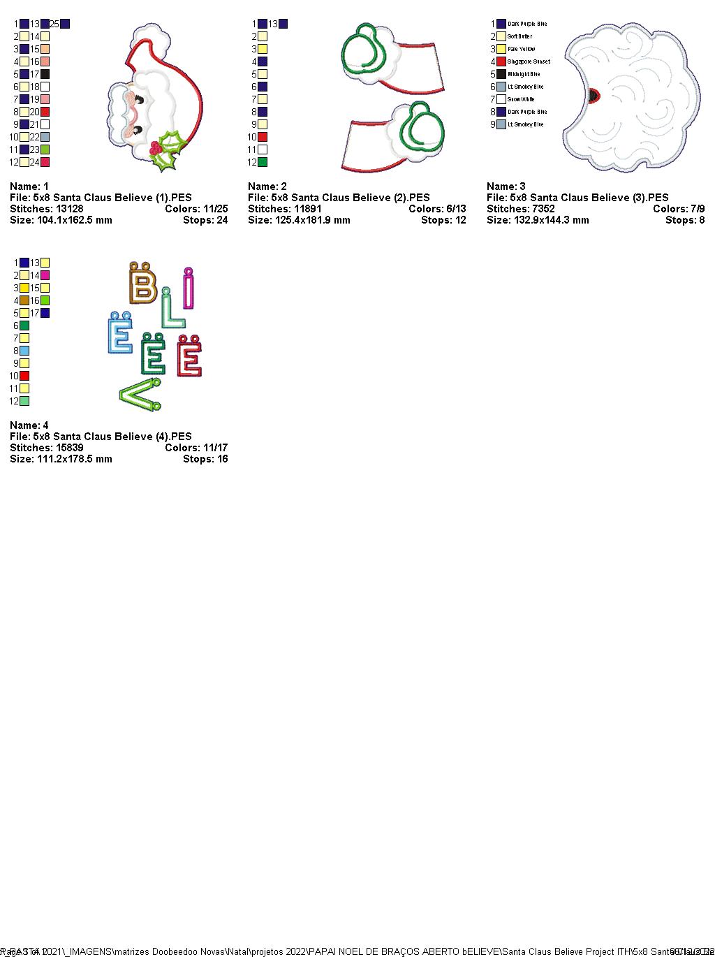 Santa Claus Believe - ITH Project - Machine Embroidery Design