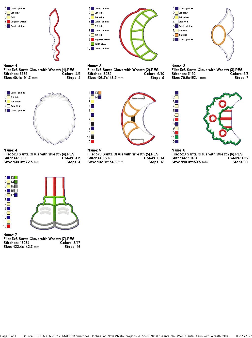 Santa Claus and Christmas Reindeer Set - ITH Project - Machine Embroidery Design