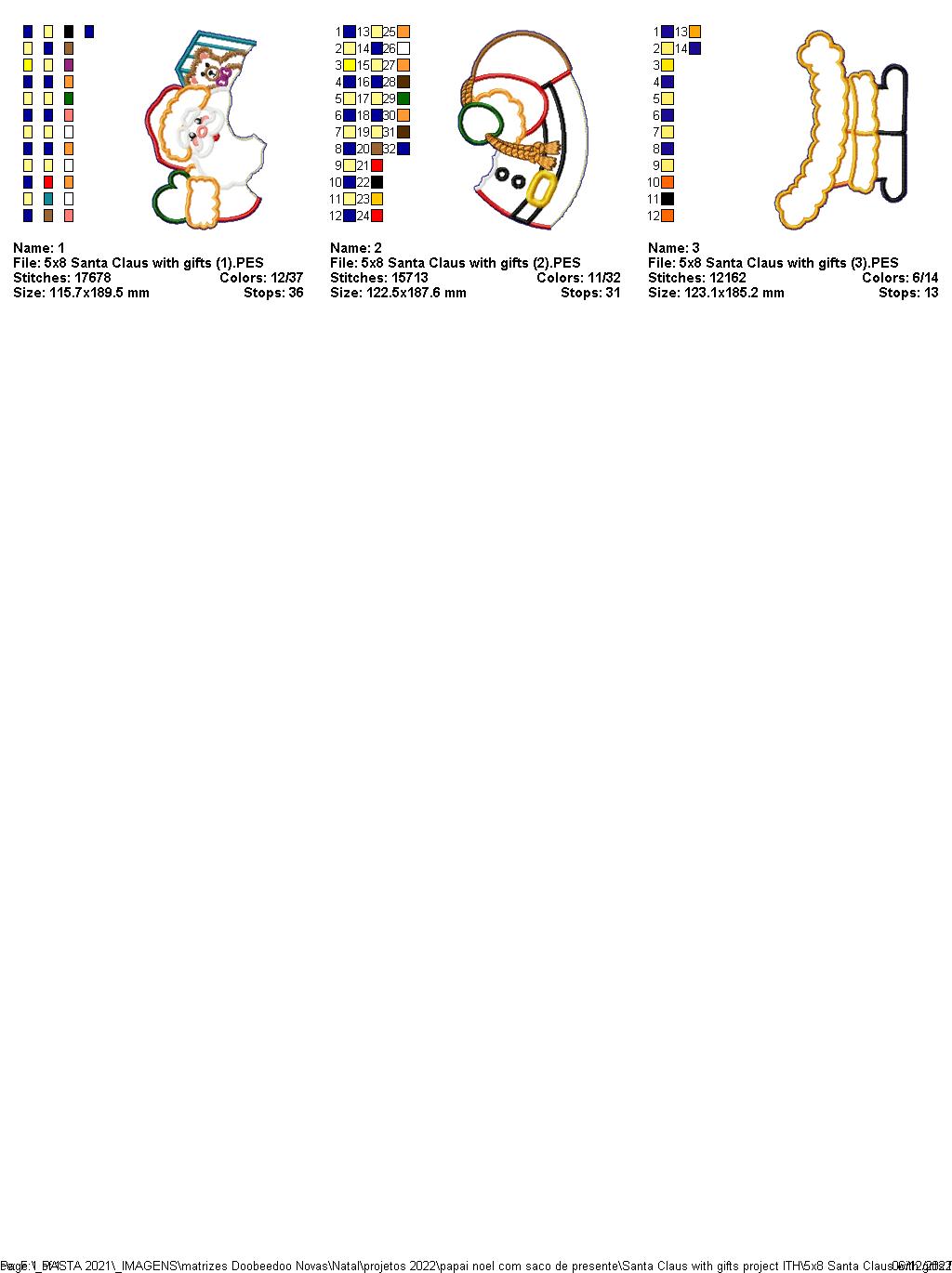 Santa Claus With Gifts - ITH Project - Machine Embroidery Design