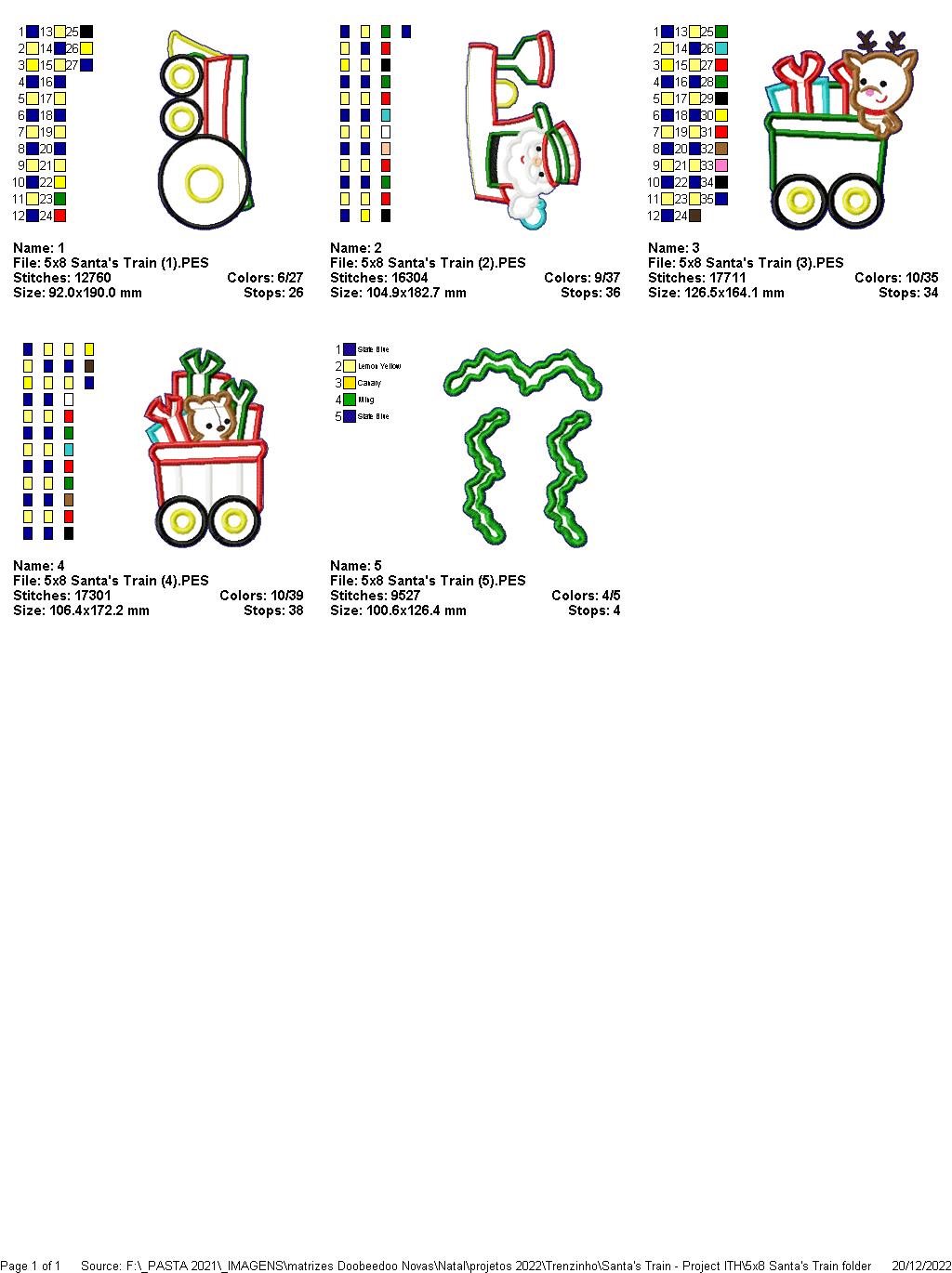 Santa's Train - ITH Project - Machine Embroidery Design