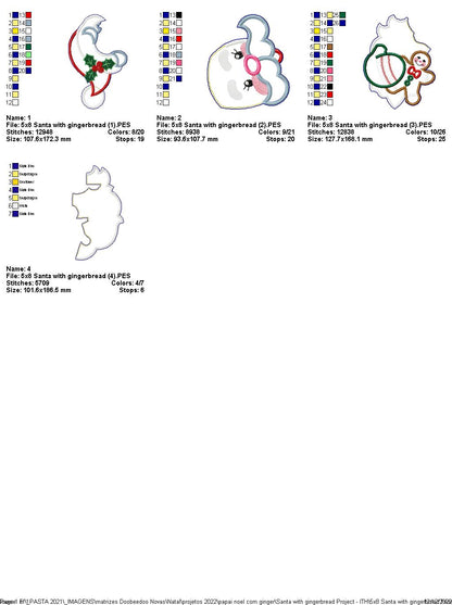 Santa Claus Holding a Gingerbread - ITH Project - Machine Embroidery Design