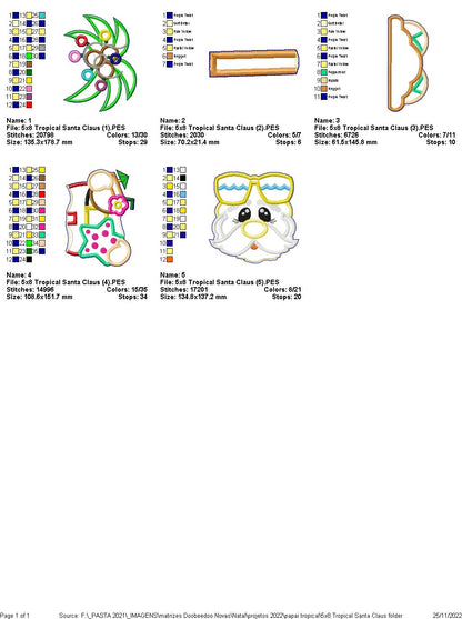 Tropical Santa Claus - ITH Project - Machine Embroidery Design