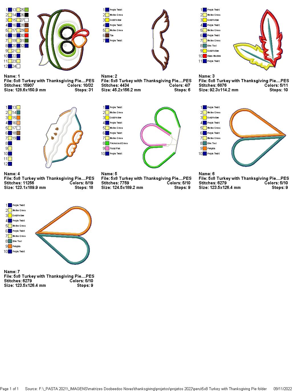 Thanksgiving Turkey Door Ornament - ITH Project - Machine Embroidery Design