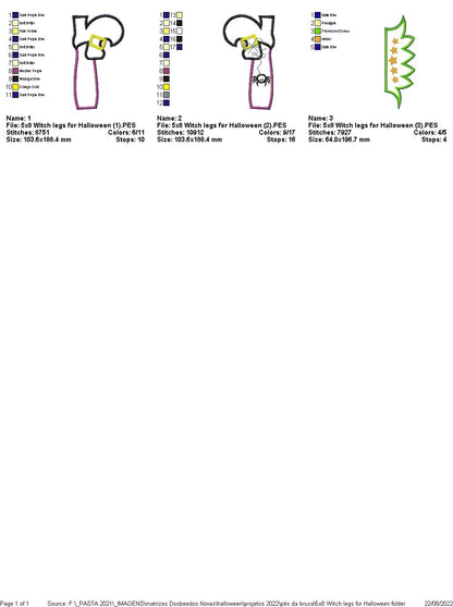 Witch Legs for Halloween - ITH Project - Machine Embroidery Design