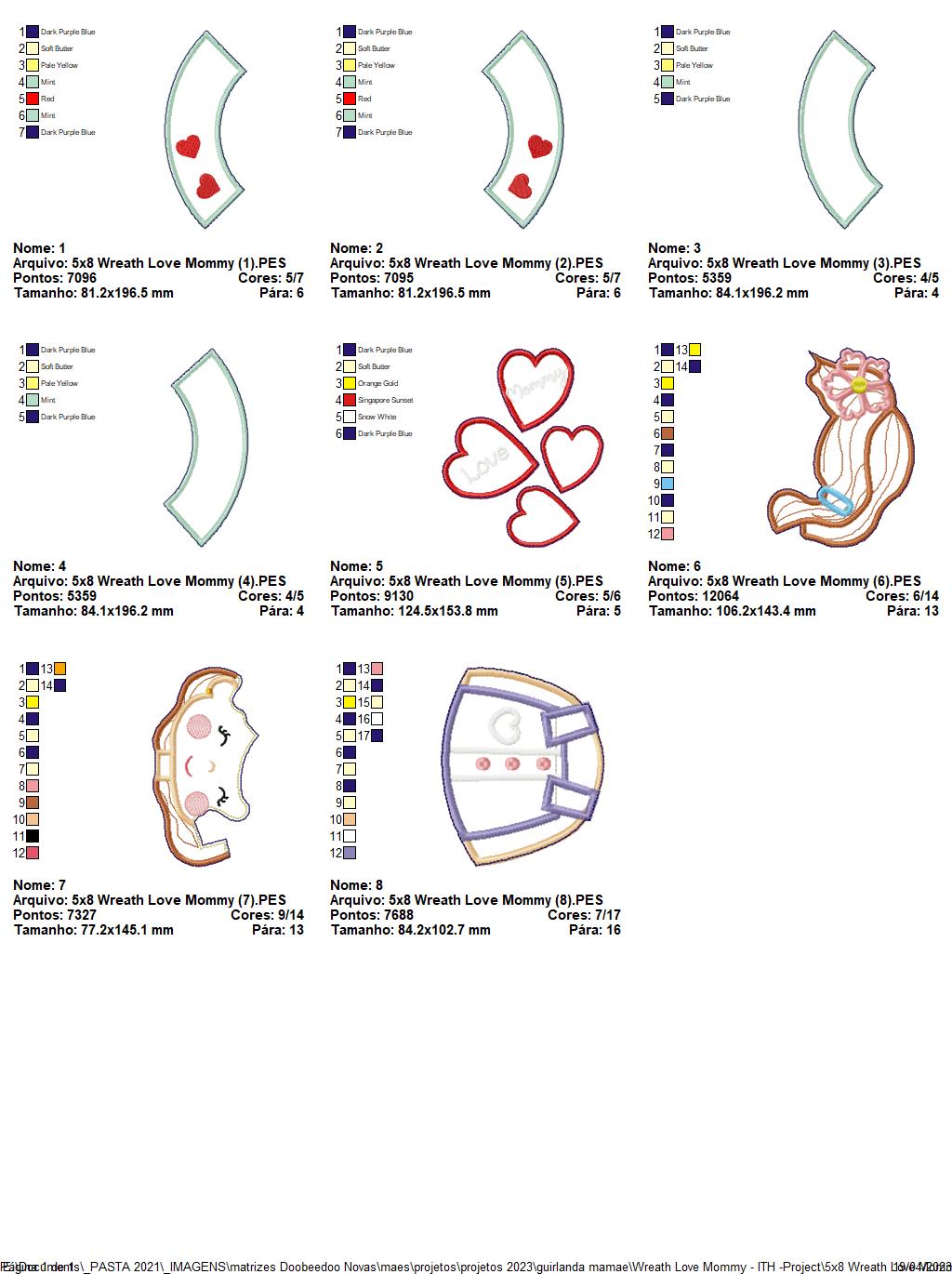 Wreath Love Mommy Mothers Day Ornament - ITH Project - Machine Embroidery Design