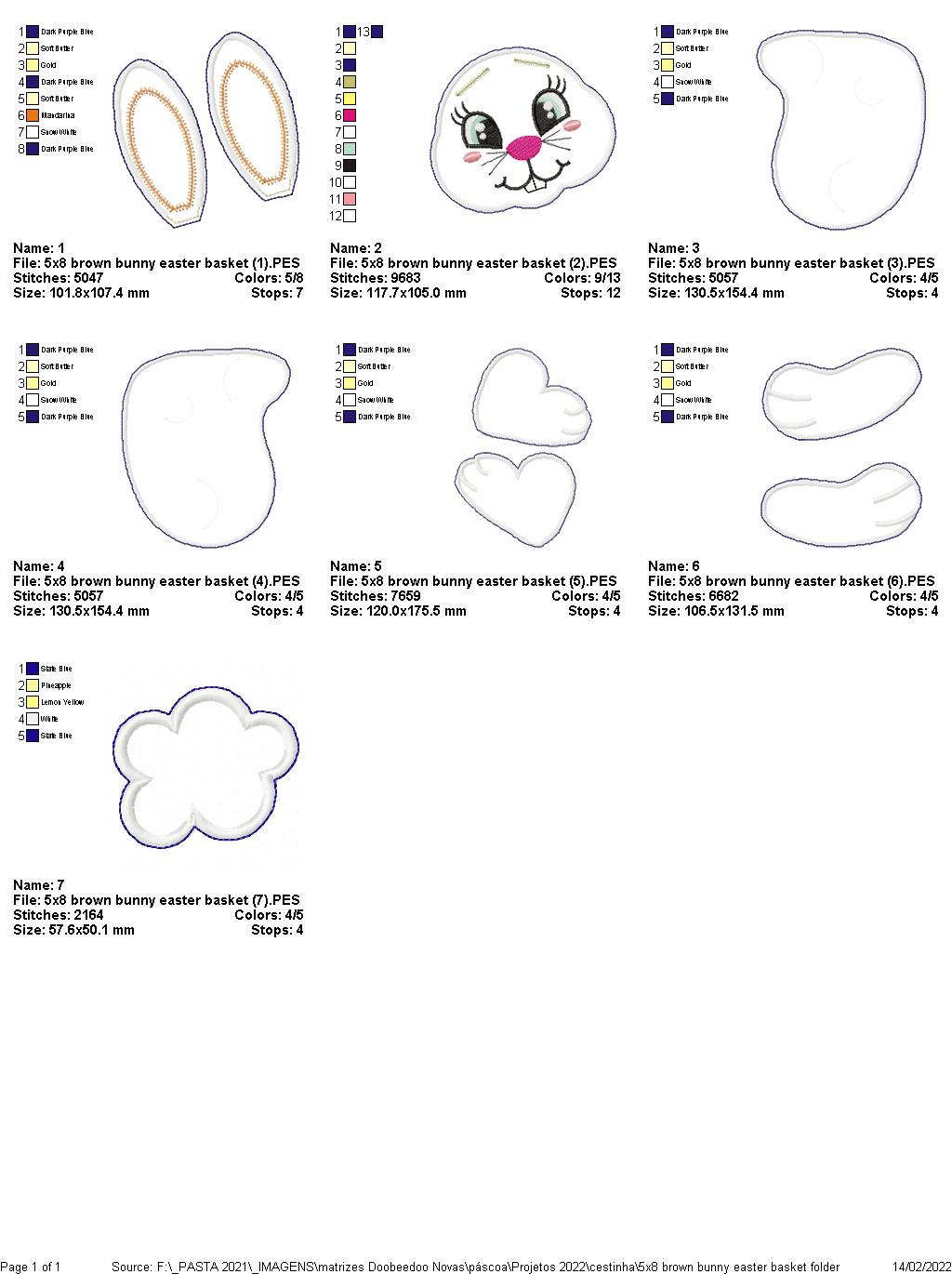 Cute Bunny Easter Basket - ITH Project - Machine Embroidery Design