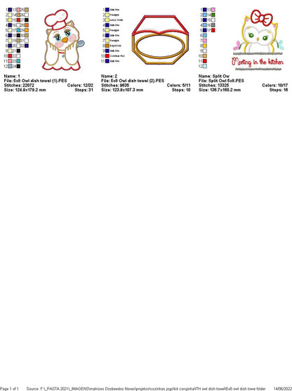 Owl Set of 3 Designs - ITH Project - Machine Embroidery Design
