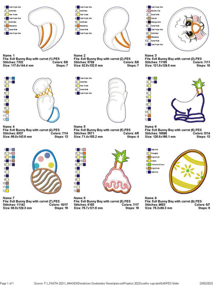 Bunny Boy and Carrot Ornament - ITH Project - Machine Embroidery Design