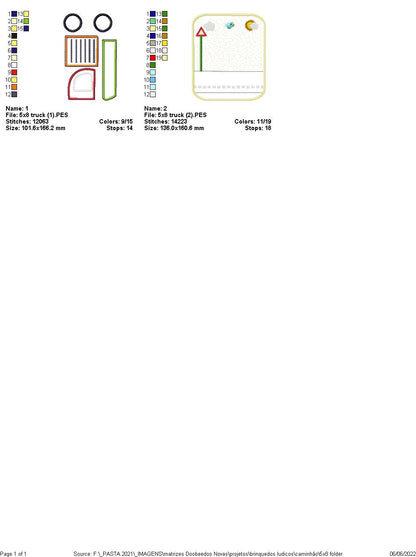 Felt Sensory Games Truck - ITH Project - Machine Embroidery Design