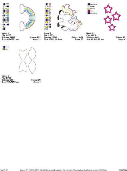 Unicorn Door Ornament - ITH Project - Machine Embroidery Design