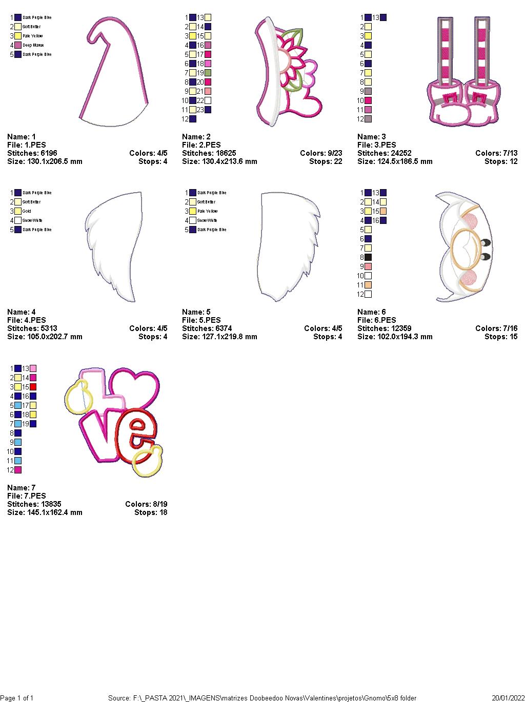 Love Gnome Ornament - ITH Project - Machine Embroidery Design