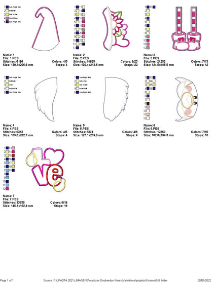 Love Gnome Ornament - ITH Project - Machine Embroidery Design