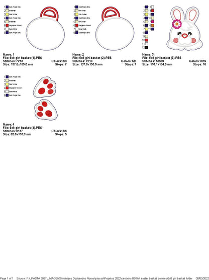 Easter Bunny Boy and Girl Basket - ITH Project - Machine Embroidery Design