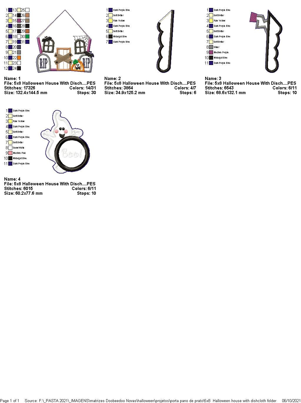 Halloween House Dish Cloth Hanger - ITH Project - Machine Embroidery Design