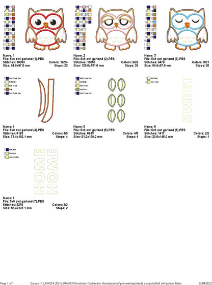 Owl Door Ornament - ITH Project - Machine Embroidery Design