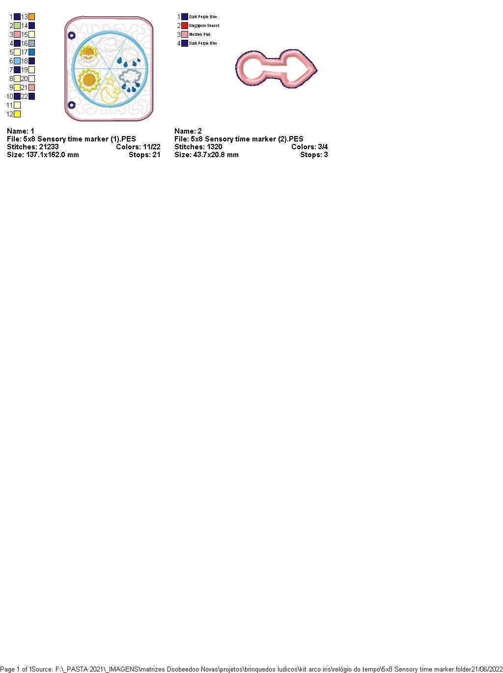 Felt Sensory Weather Clock - ITH Project - Machine Embroidery Design