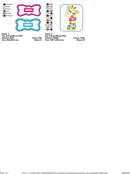 Felt Sensory Games Giraffe - ITH Project - Machine Embroidery Design