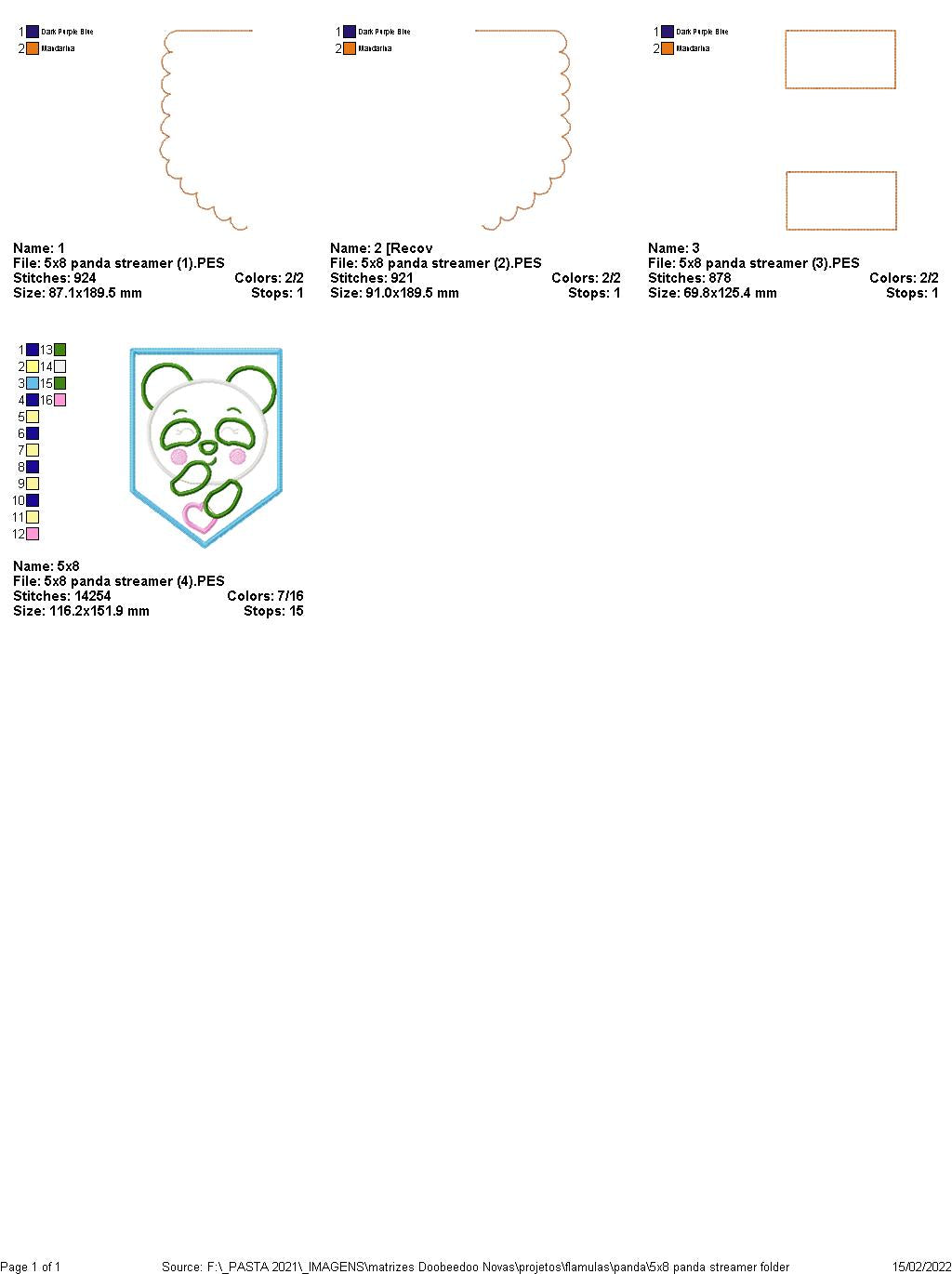 Baby Panda Nursery Flag Decor - ITH Project - Machine Embroidery Design