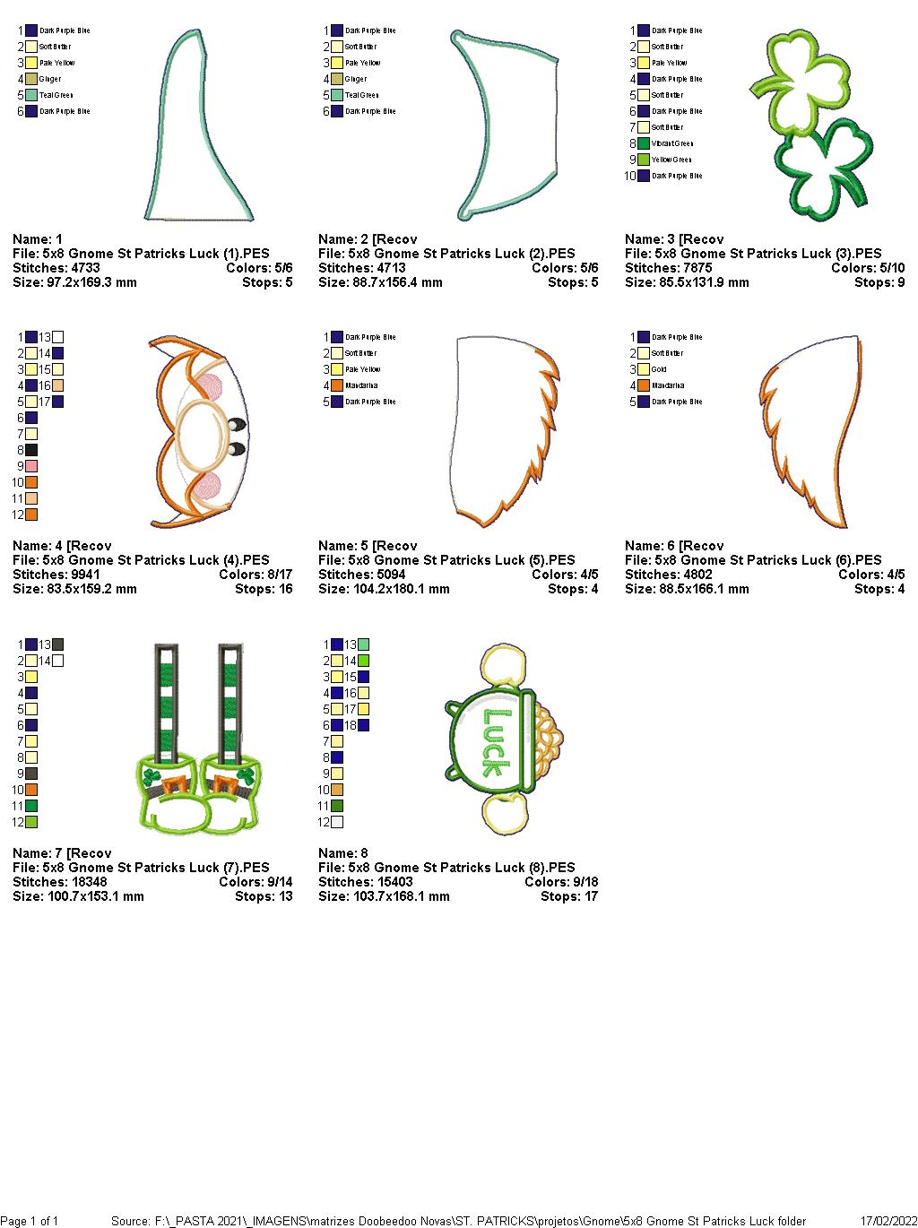 St. Patricks Gnome - ITH Project - Machine Embroidery Design