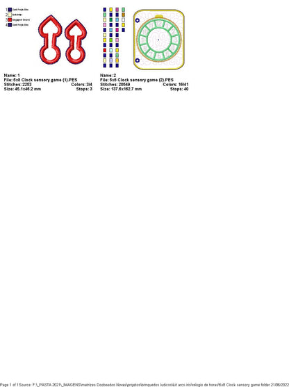 Book Clock Sensory Game - ITH Project - Machine Embroidery Design