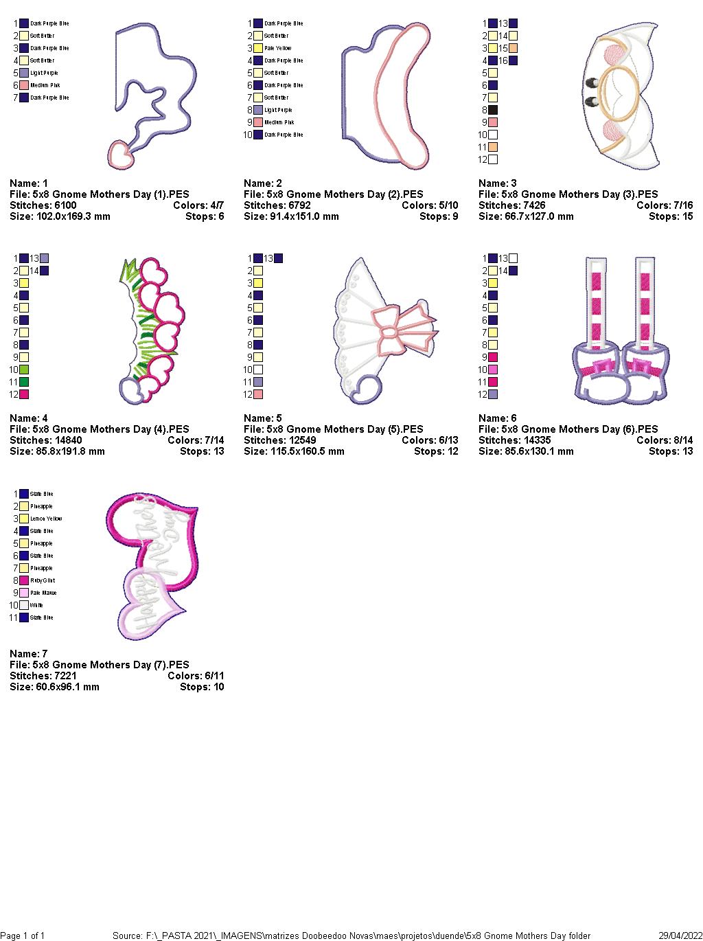 Gnome Mothers Day Ornamen - ITH Project - Machine Embroidery Design