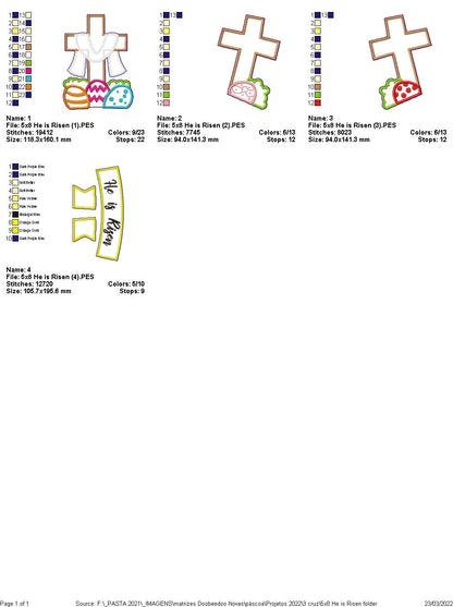 He is Risen Vase Ornament - ITH Project - Machine Embroidery Design