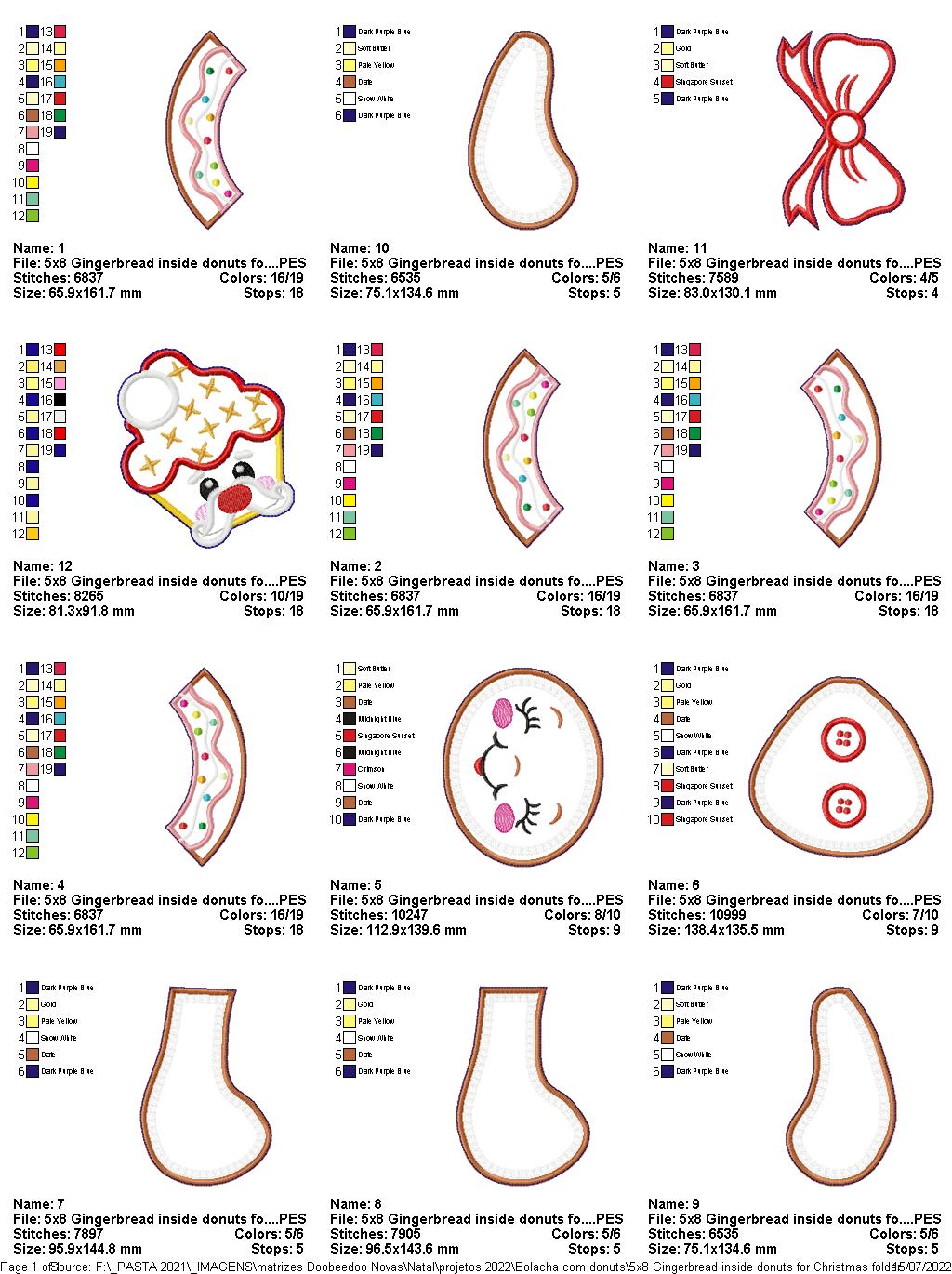 Christmas Gingerbread and Cupcake - ITH Project - Machine Embroidery Design