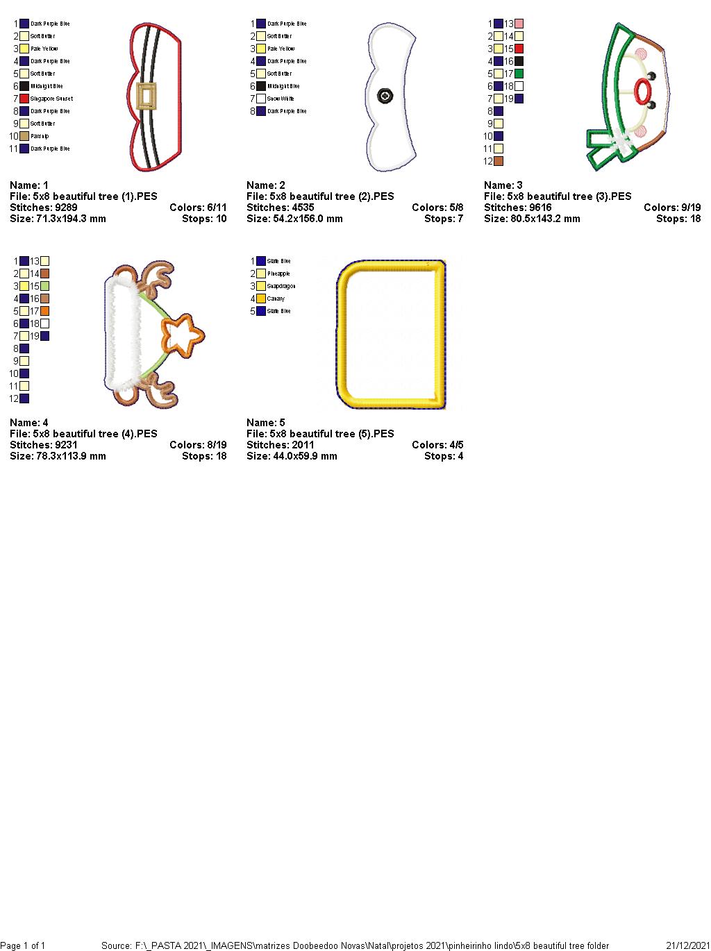 Tree Bear Christmas Vase Ornament - ITH Project - Machine Embroidery Design