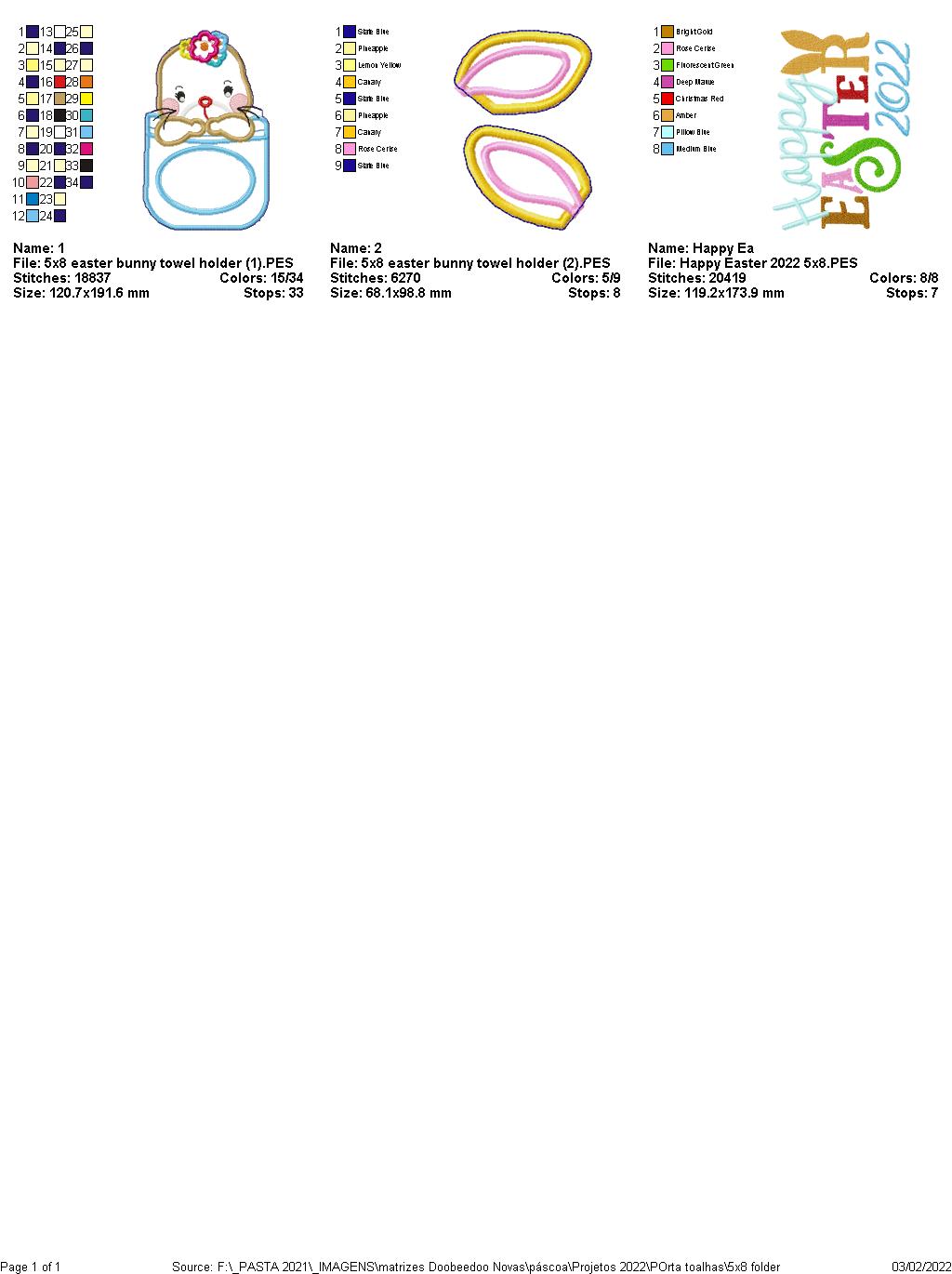 Cute Easter Bunny Dish Cloth Hanger - ITH Project - Machine Embroidery Design