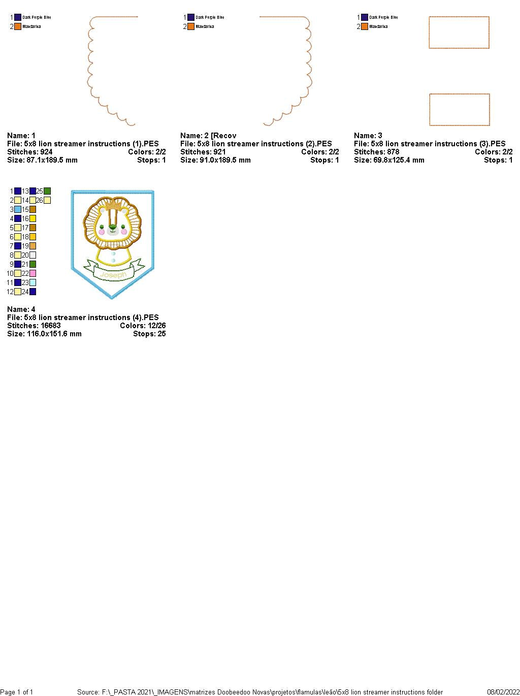Baby Lion Nursery Flag Decor - ITH Project - Machine Embroidery Design