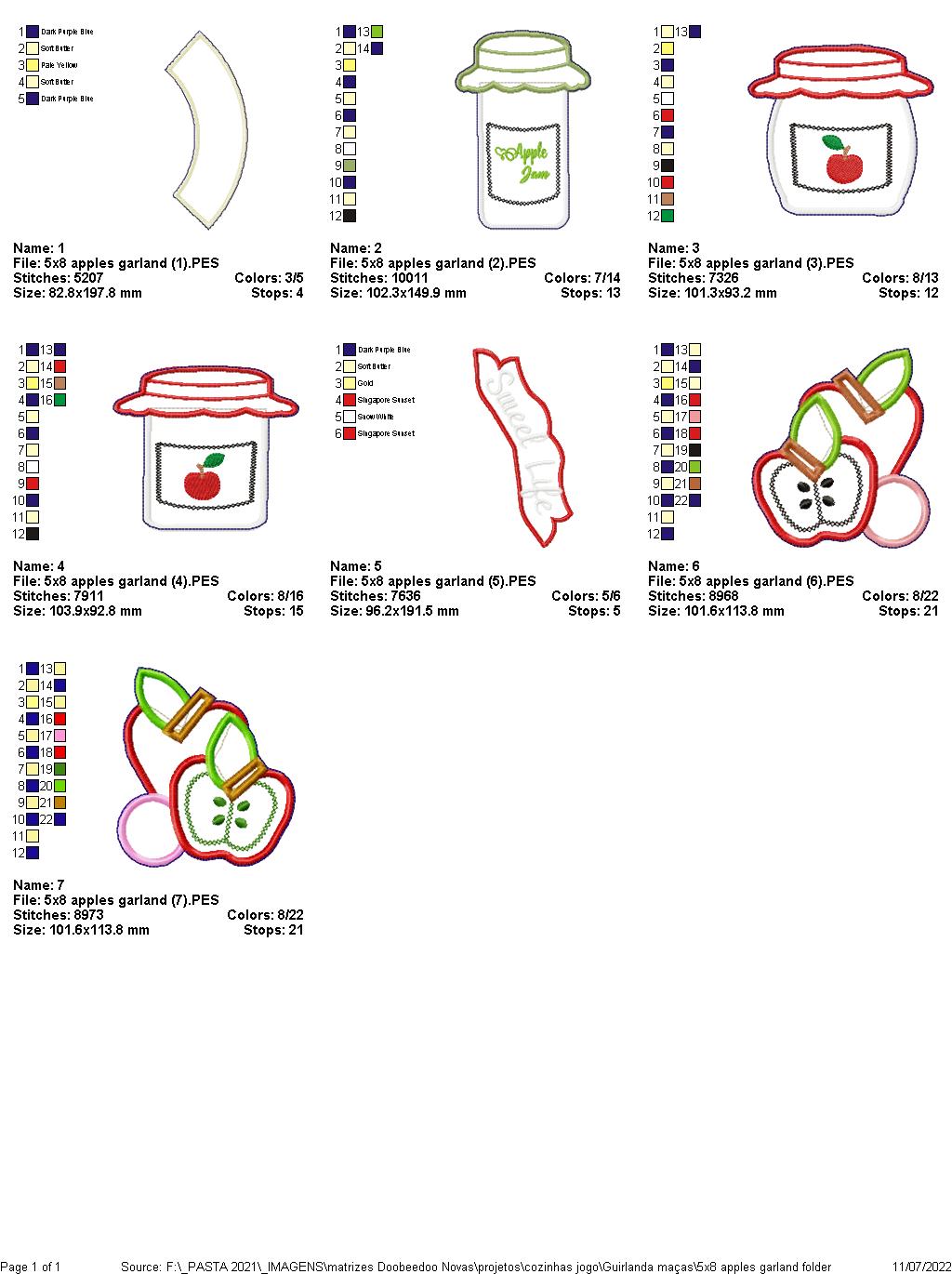 Apples Wreath - ITH Project - Machine Embroidery Design