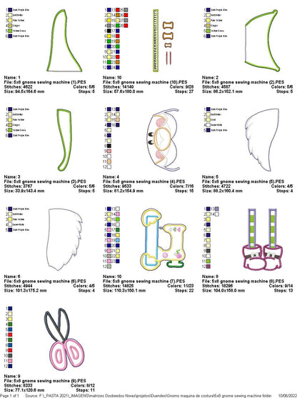 Gnome Sewing Machine - ITH Project - Machine Embroidery Design