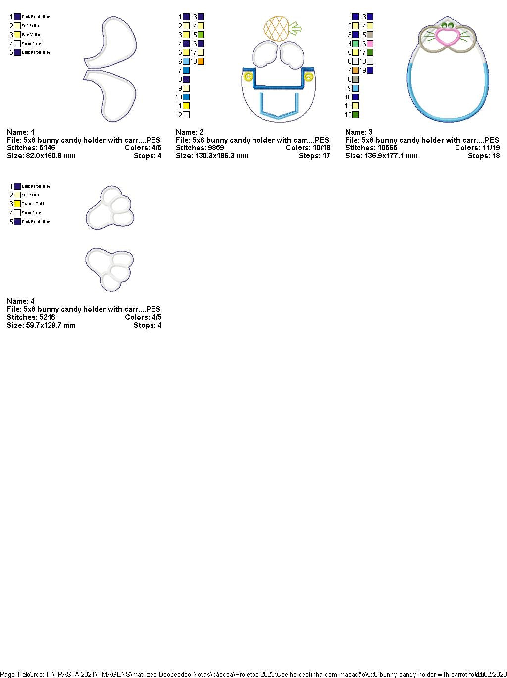 Bunny Candy Holder with Carrot - ITH Project - Machine Embroidery Design