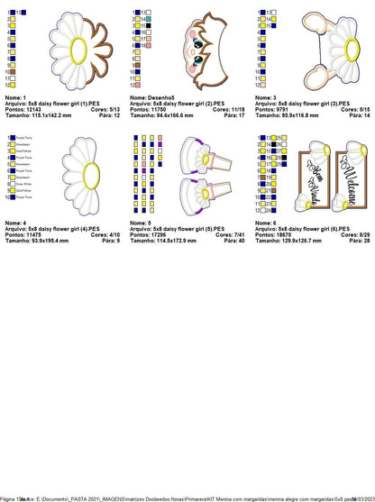 Cheerful Florist Daisy Spring - ITH Project - Machine Embroidery Design