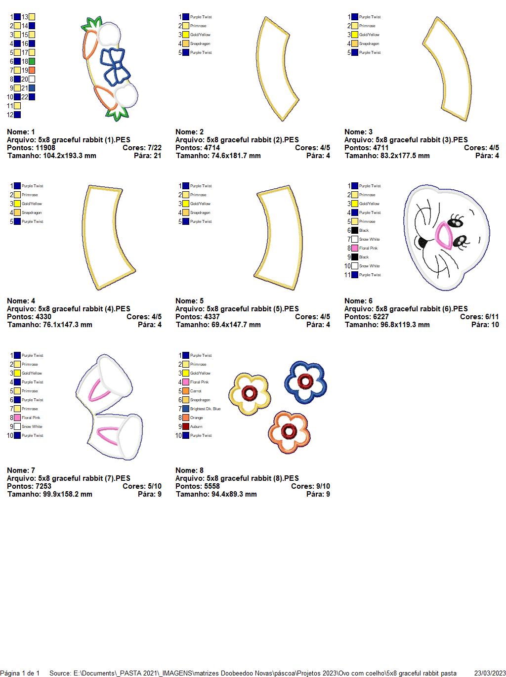 Graceful Rabbit - ITH Project - Machine Embroidery Design
