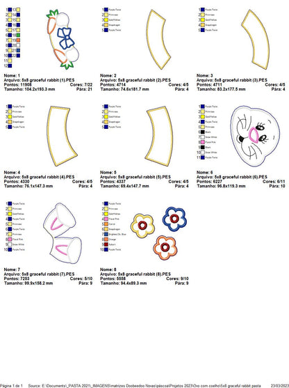 Graceful Rabbit - ITH Project - Machine Embroidery Design