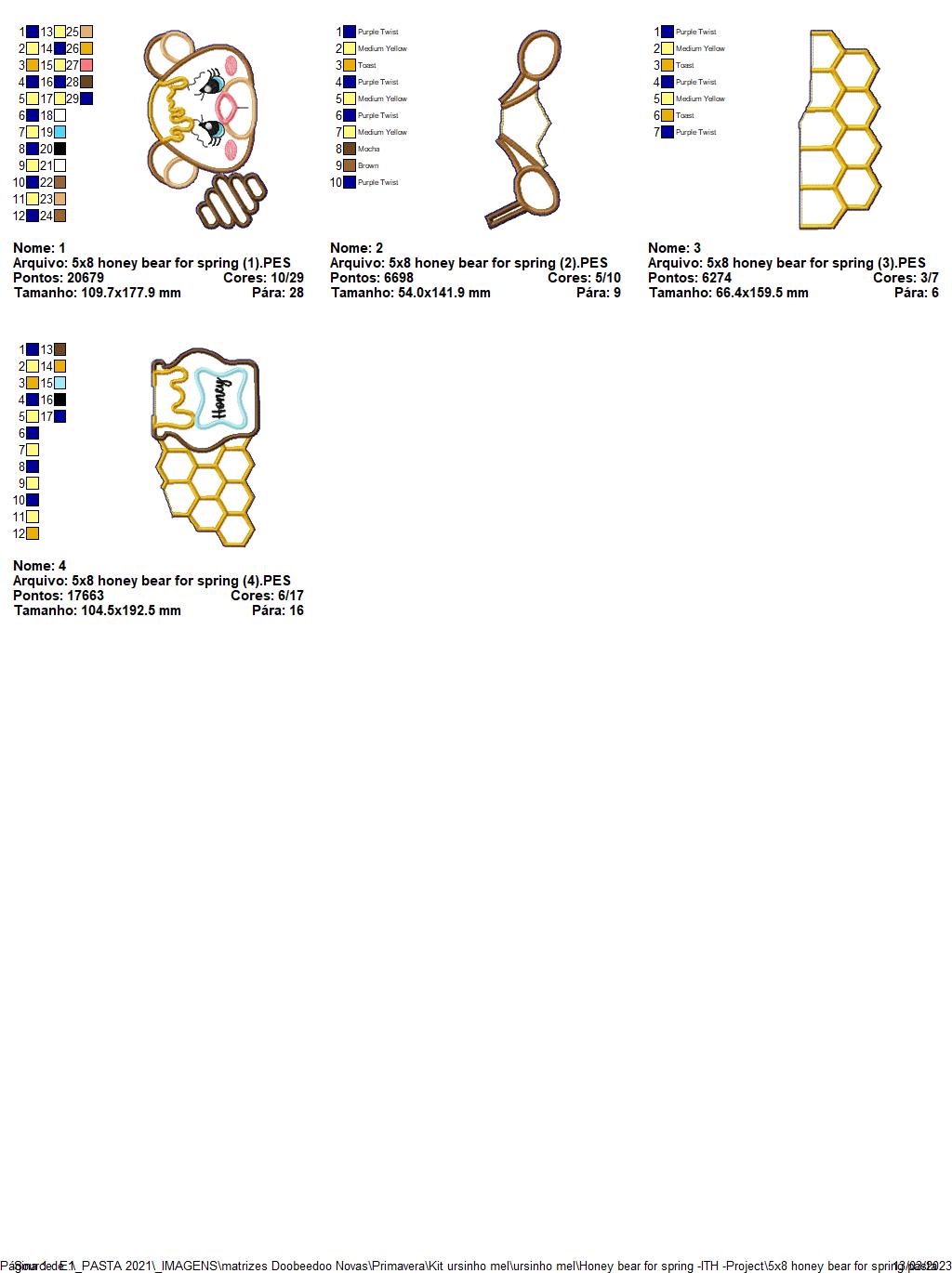 Honey Spring Bear - ITH Project - Machine Embroidery Design
