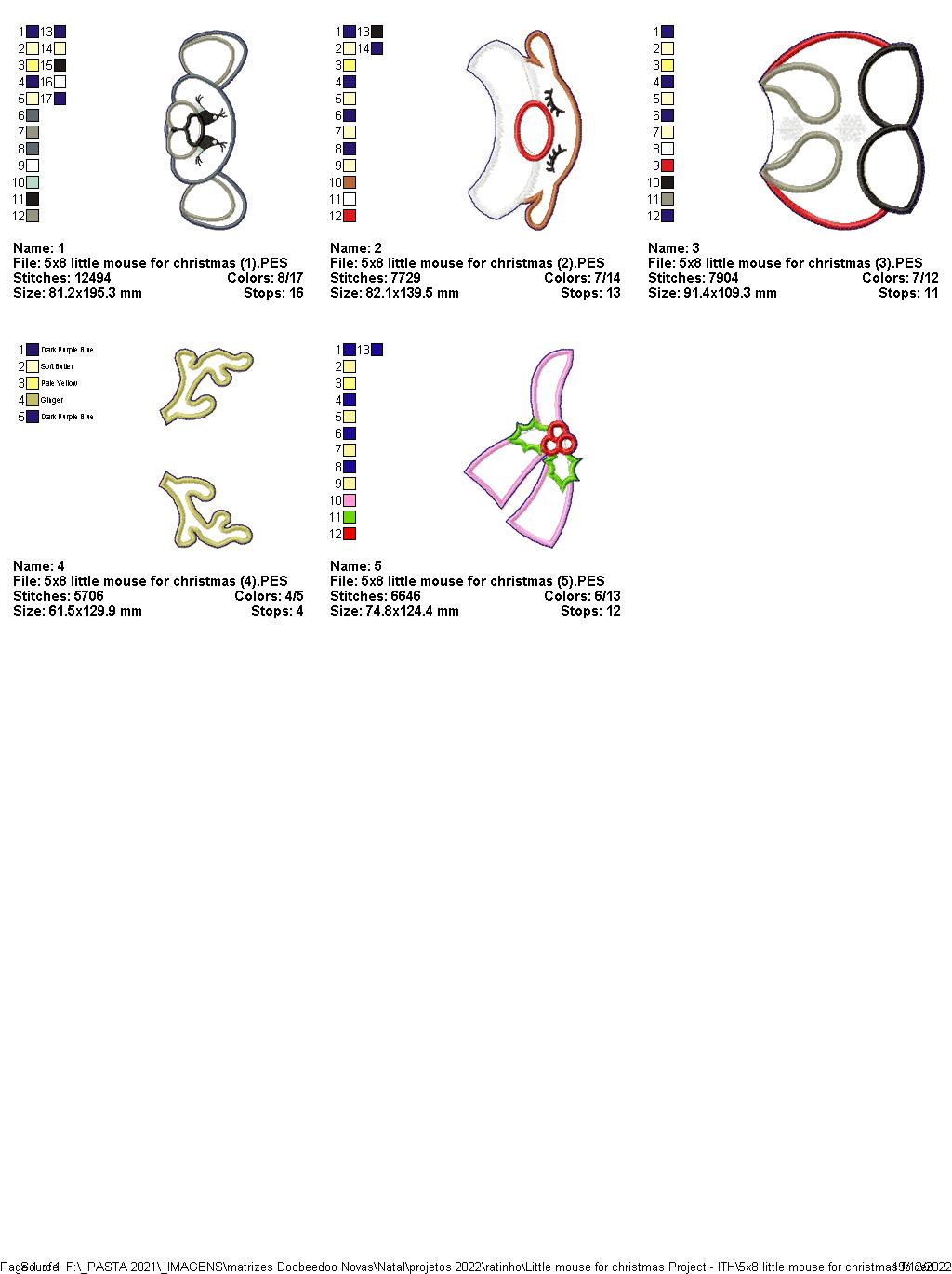 Little Christmas Mouse - ITH Project - Machine Embroidery Design
