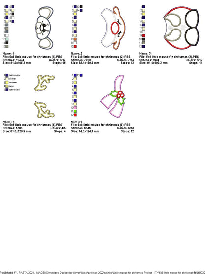 Little Christmas Mouse - ITH Project - Machine Embroidery Design