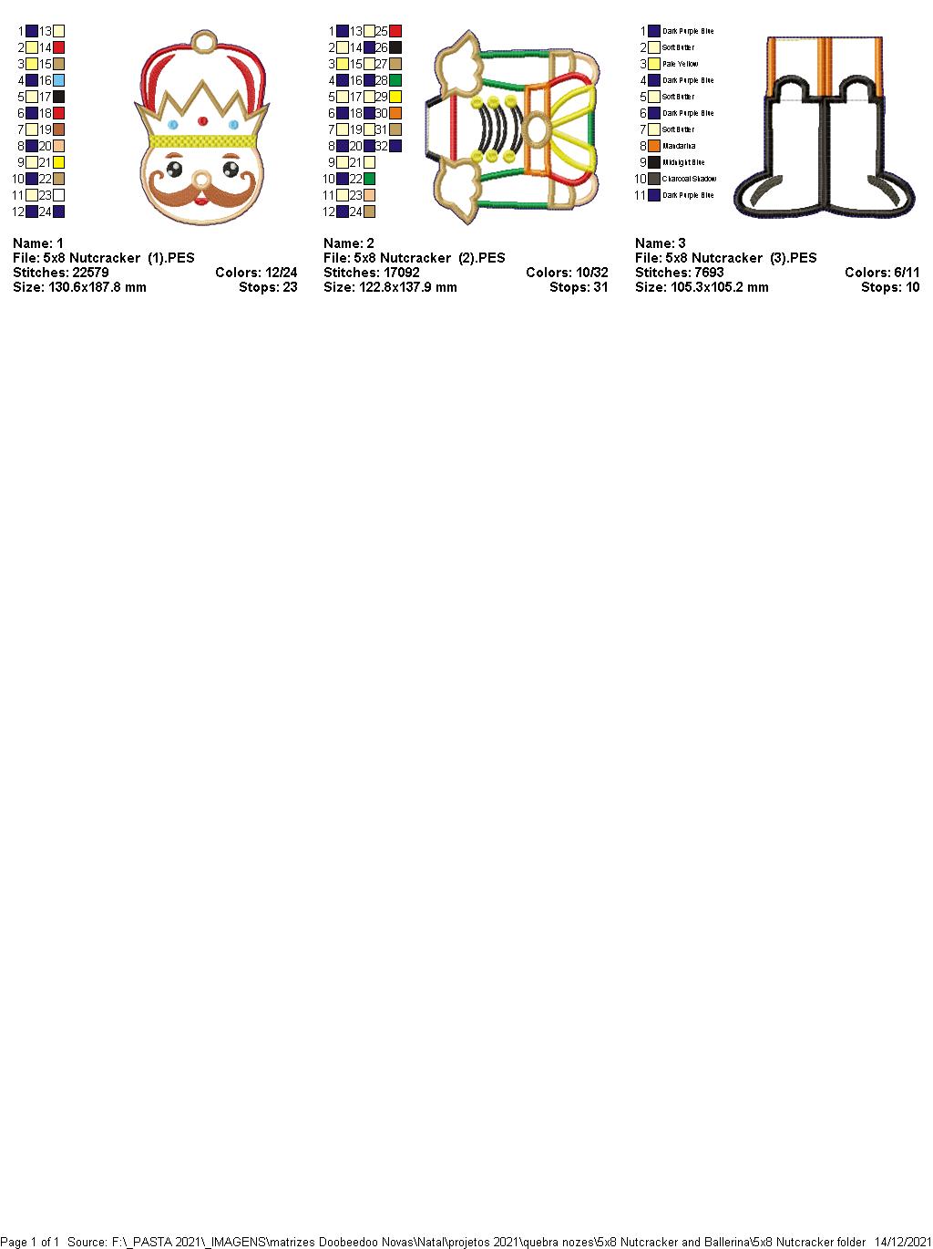 Nutcracker Vase Ornament - ITH Project - Machine Embroidery Design