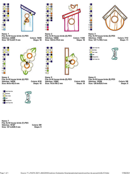 Three Bird House Welcome - ITH Project - Machine Embroidery Design