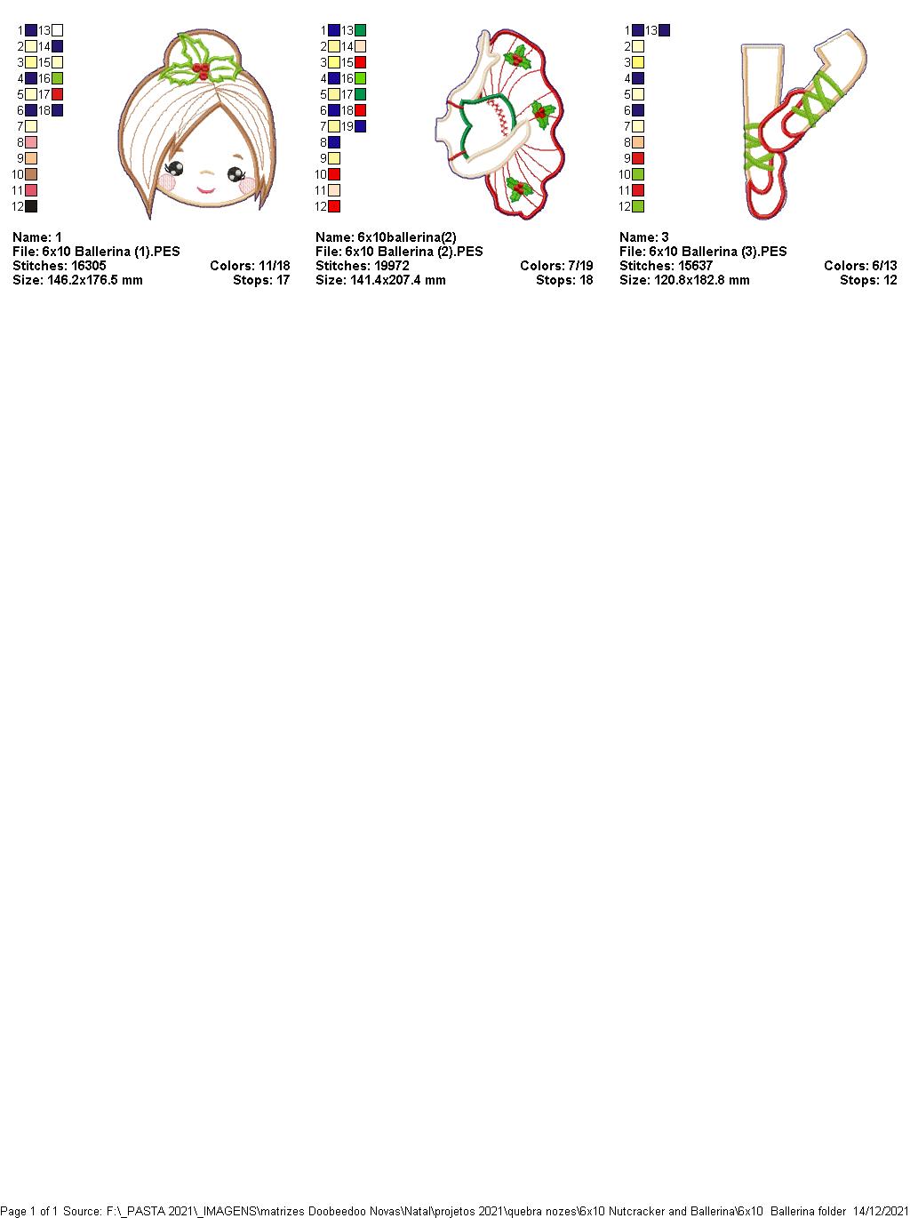 Nutcracker Ballerina Vase Ornament - ITH Project - Machine Embroidery Design