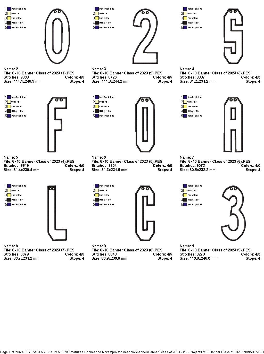 Banner Class of 2023 - ITH Project - Machine Embroidery Design