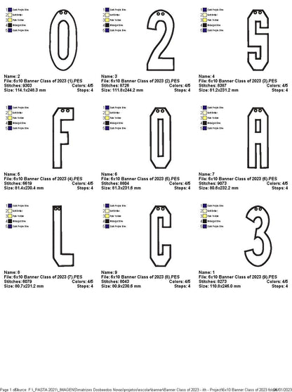 Banner Class of 2023 - ITH Project - Machine Embroidery Design